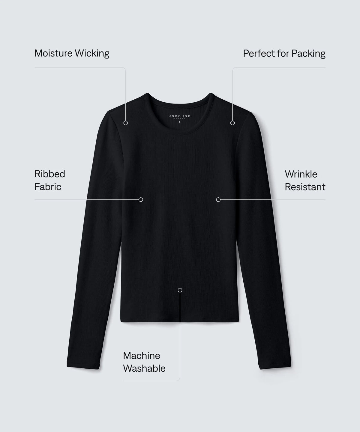 Women's Rib Fitted Long Sleeve Crew