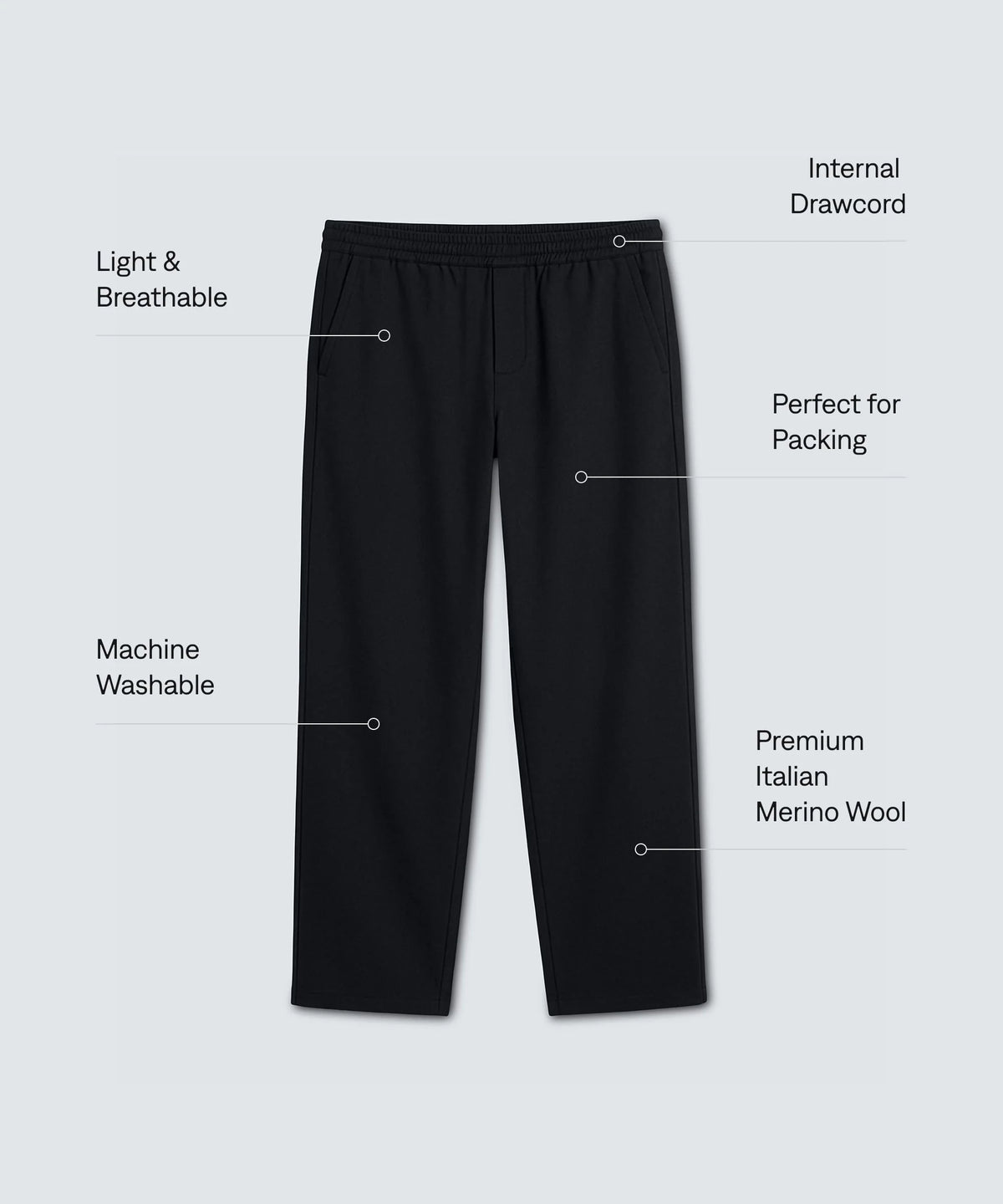 Men's Pull-On Merino Travel Pants