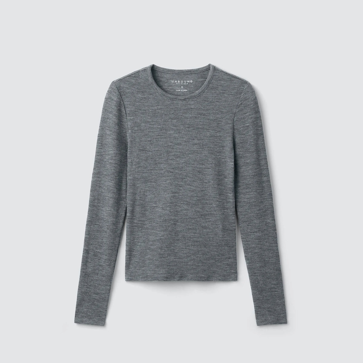 Women's Rib Fitted Long Sleeve Crew