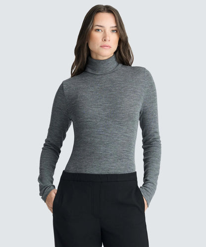 Women's Rib Turtle Neck Long Sleeve