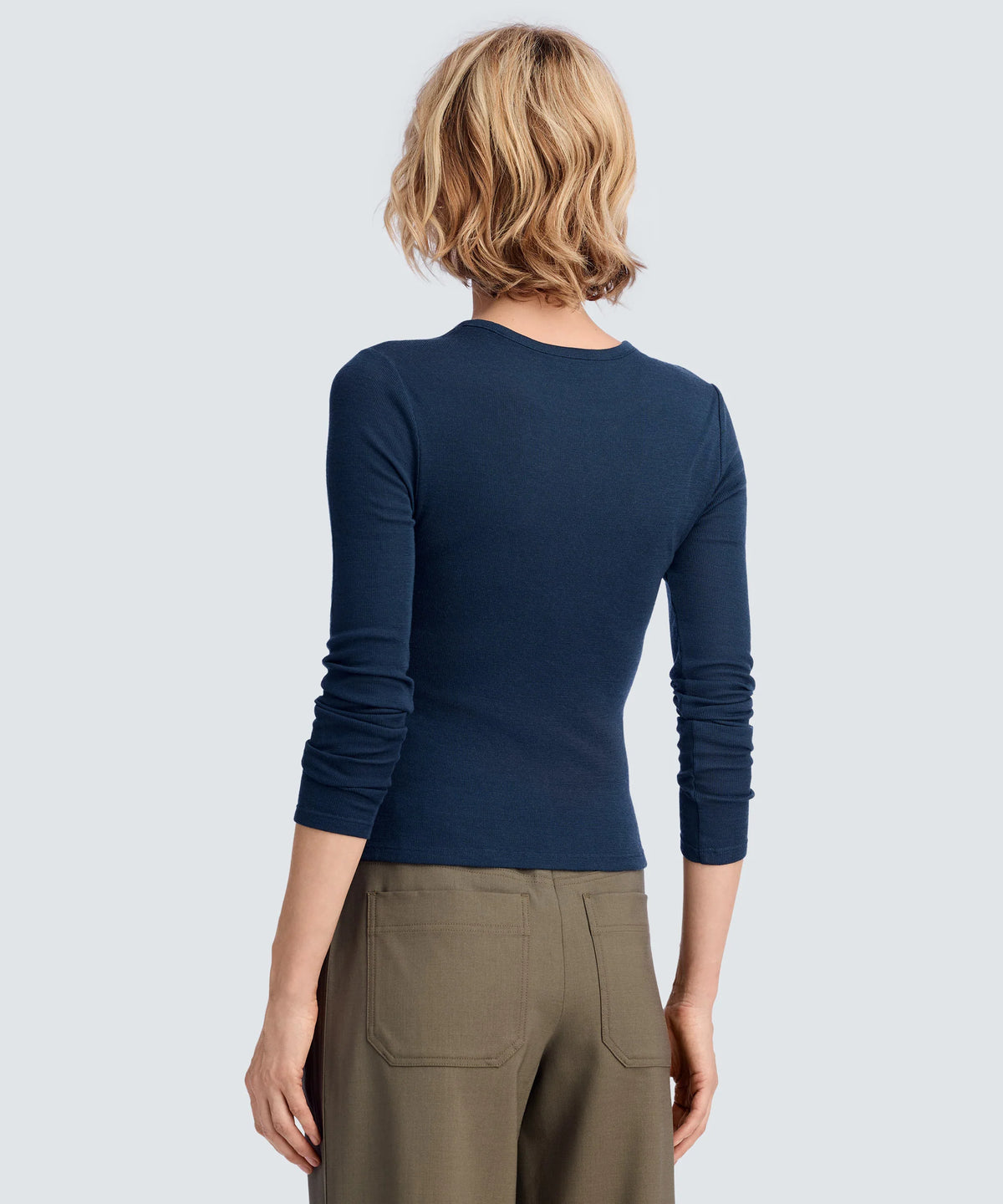 Women's Rib Fitted Long Sleeve Crew