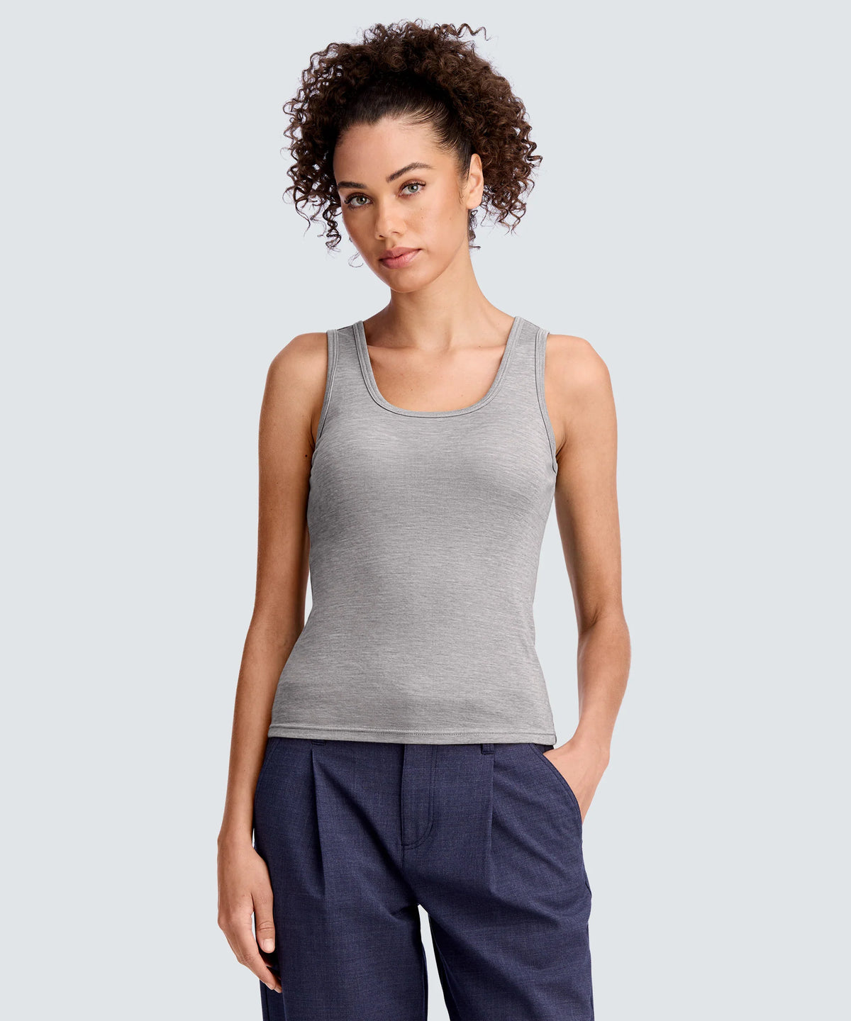 Women's Merino Rib Scoop Neck Tank