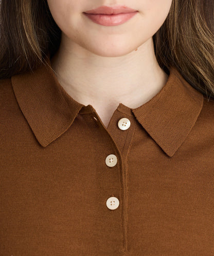 Women’s Long Sleeve Fine Knit Polo