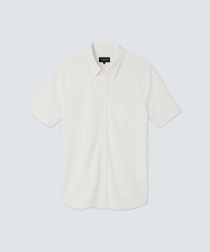 Men's Relaxed Short Sleeve Merino Button-Up