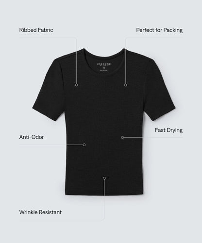 Women's Rib Fitted Crew Neck T-Shirt