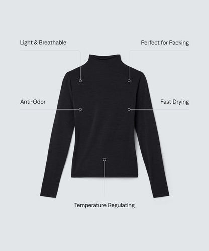 Women's Merino Mock Neck Top
