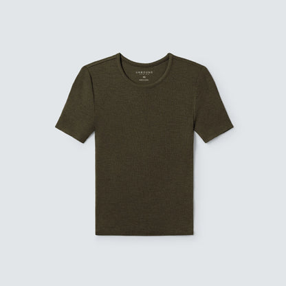 Women's Rib Fitted Crew Neck T-Shirt