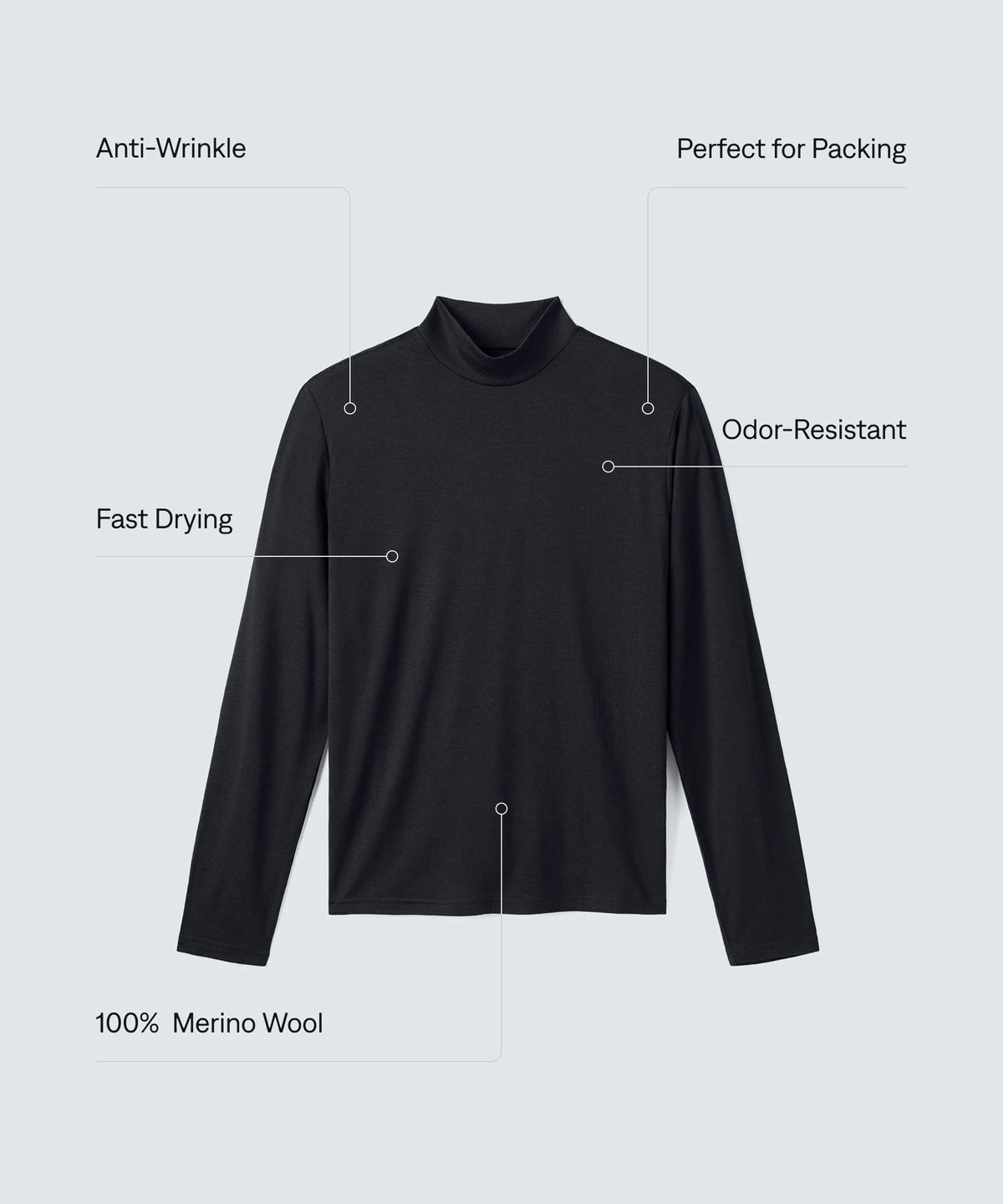 Men's Long Sleeve Merino Hi-Neck