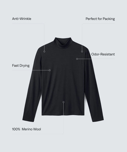 Men's Long Sleeve Merino Hi-Neck