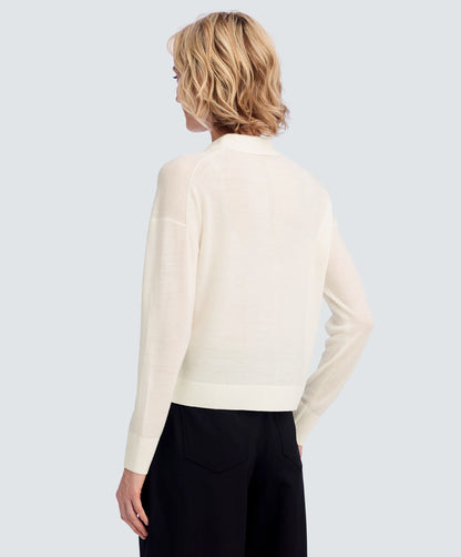 Women’s Long Sleeve Fine Knit Polo