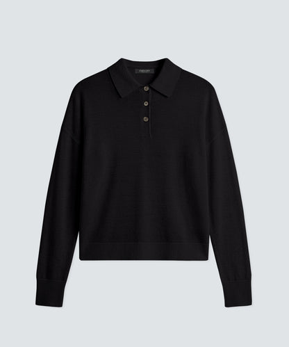 Women’s Long Sleeve Fine Knit Polo