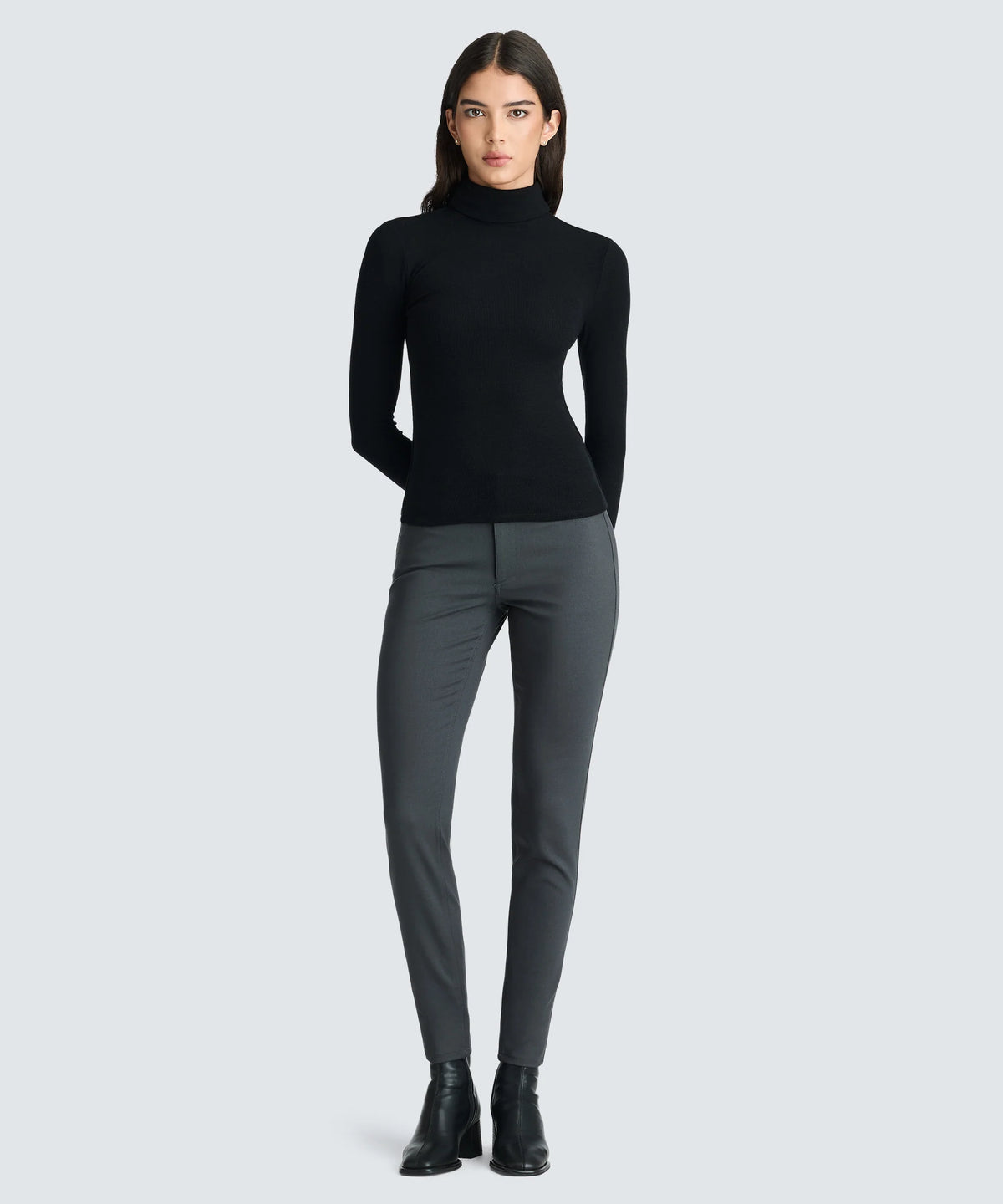 Women's Rib Turtle Neck Long Sleeve