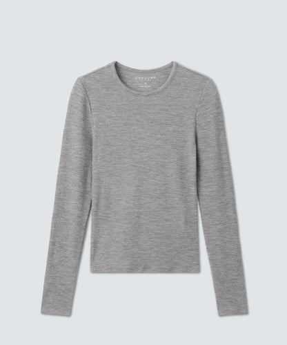 Women's Rib Fitted Long Sleeve Crew